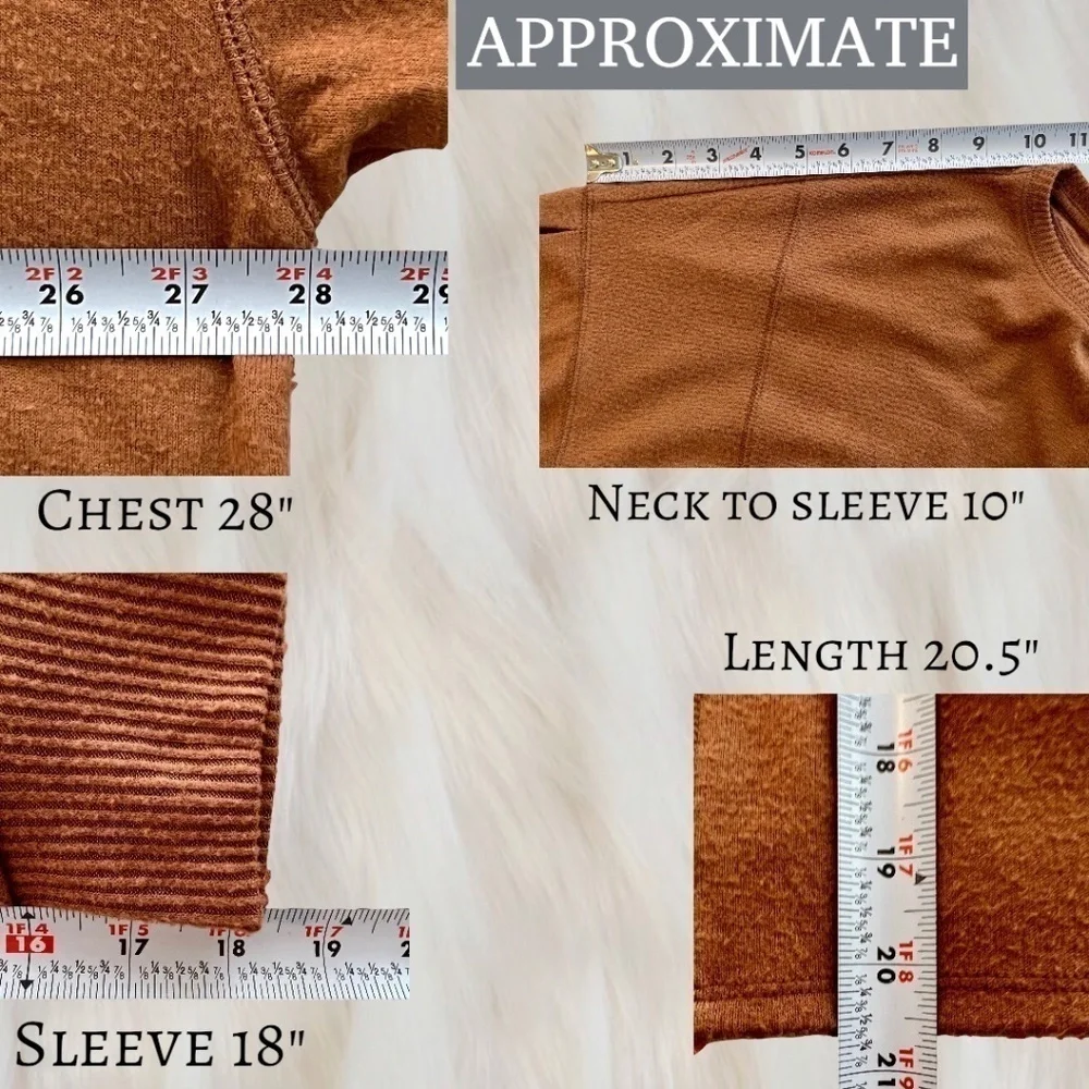 LUCKY BRAND Cloud Jersey Exposed Seam Relaxed Long Sleeve Top-Caramel/Lg/NWT